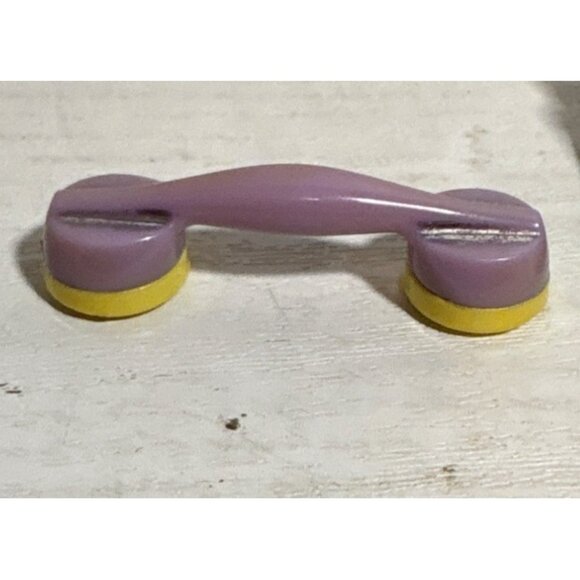 Vintage Dollhouse Rotary Phone  Miniature Aqua & Purple Plastic - Picture 7 of 8